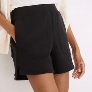 Madewell MWL Airyterry Stitched-Pocket Sweatshorts in True Black Small